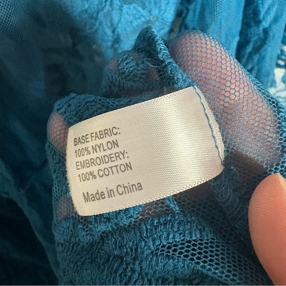 Lane Bryant Teal Embroidered Blouse NWT women’s plus size 18 / 20 sheer lace - Picture 4 of 4